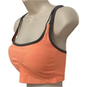 DANSKIN NOW Strappy Criss Cross Sports Bra Creamsicle Orange Gray Womens XL